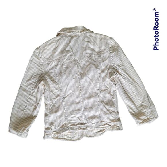 ZARA BASIC CREAM&WHITE STRIPE BLAZER JACKET - 5 - Picture 3 of 6